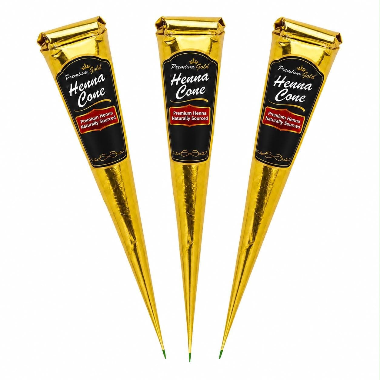 GOL Golden Series Natural Henna Cones for Hair Color – Pack of 4 – Reddish Brown
