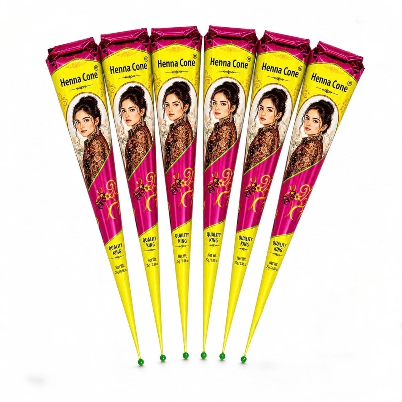 TEJ Natural Henna Cones for Hair Color | Essential Oil Henna Paste | Pack of 6×26g