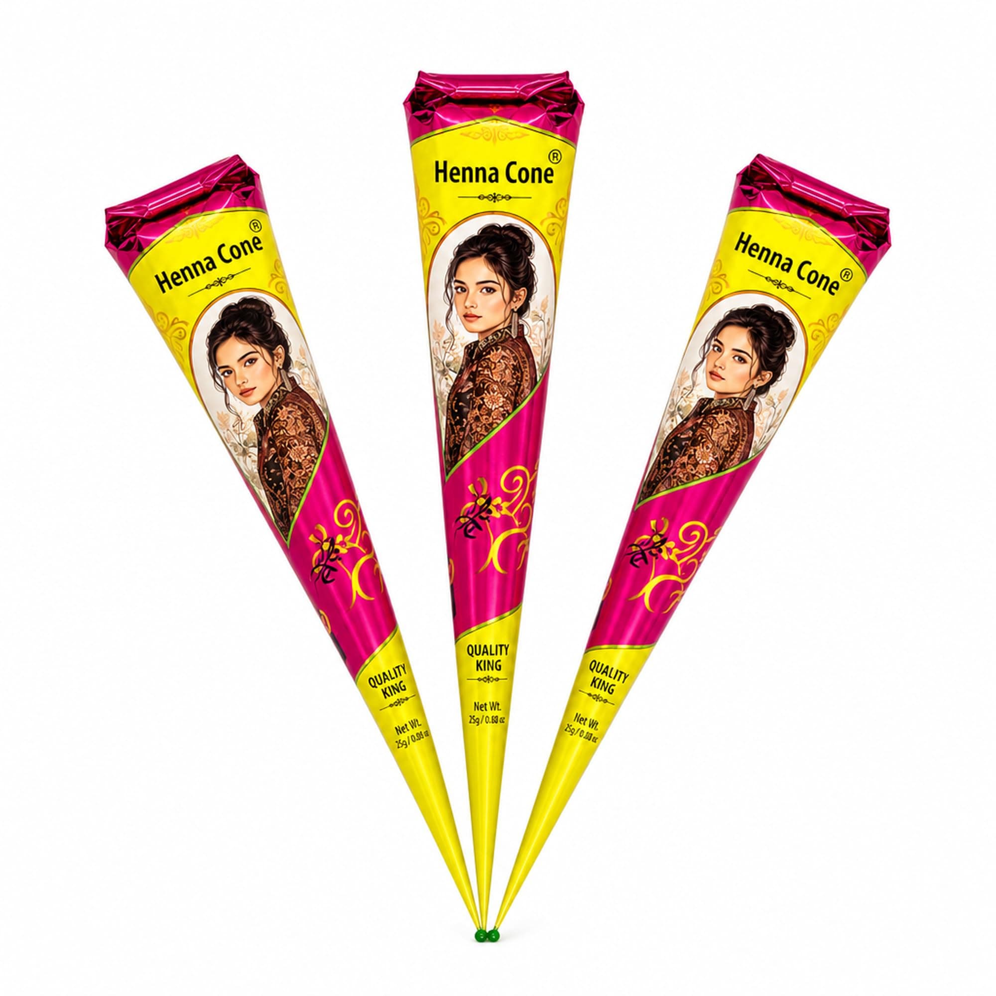 TEJ Natural Henna Cones for Hair Color | Essential Oil Henna Paste | Pack of 3×26g